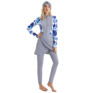 Wholesale UPF 50+ Protection OEM ODM Muslim Islamic Modest Full Cover 4 Pieces Swimsuit Burkini Swimwear