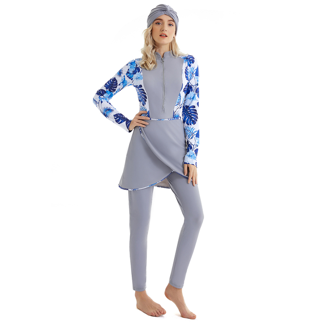 Wholesale UPF 50+ Protection OEM ODM Muslim Islamic Modest Full Cover 4 Pieces Swimsuit Burkini Swimwear