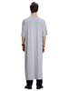 Arabian V-Neck Highly Elastic Jubba Breathable Short Sleeve Muslim Islamic Clothes Robe Men Thobes