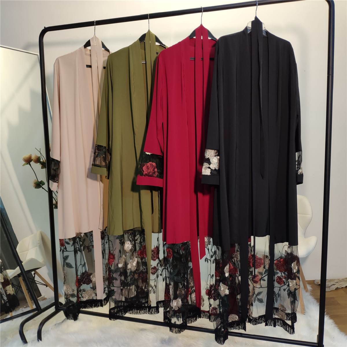 New Ramadan Cardigan Robe Stitching Embroidery Turkish Islamic Muslim Kimono (26)
