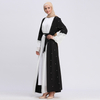 Middle East Lace Match Color Modest Open Abaya Kimono