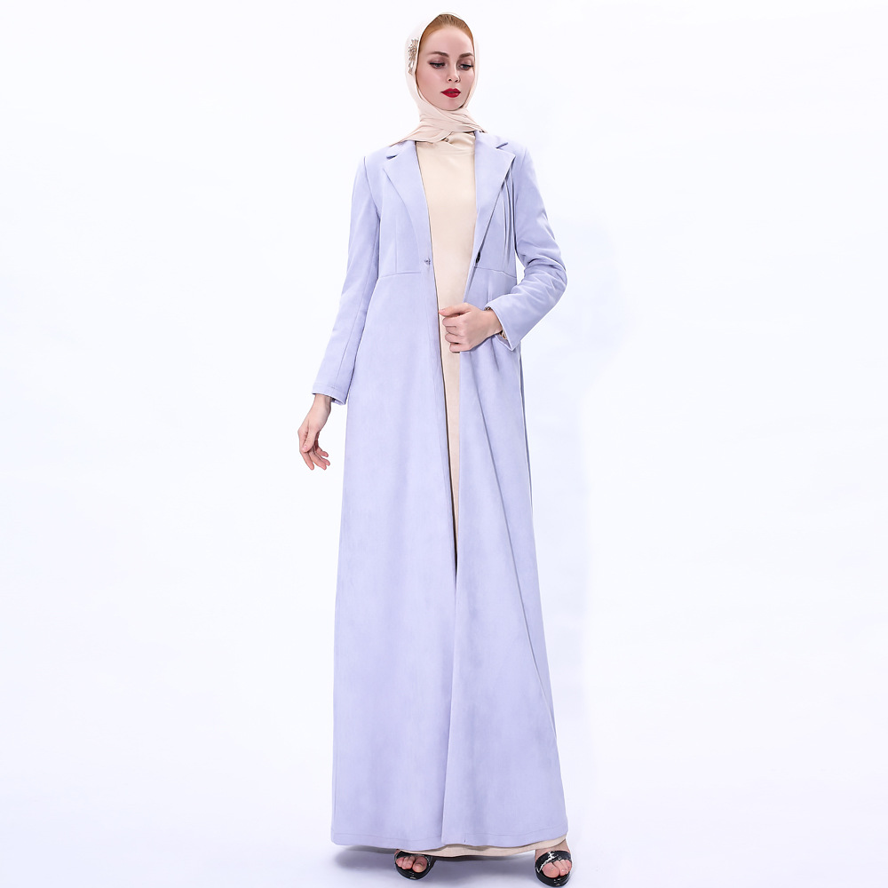 One Button Outfit Muslim Islamic Open Abaya Kimono Cardigan