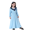 Wholesale Pakistani Elastic V-Neck Long Sleeves Muslim Islamic Kids Causal Clothing Dress Girls Abaya