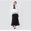 High Collar White Color Lace Design Cotton Materials Islamic Clothing Muslim Top