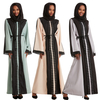 Burkha Dubai Round Neck High Elastic Applique Long Sleeves Muslim Islamic Women Abaya Dress Clothing