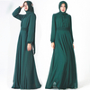 High Grade Elasticized Waist And Cuff Covered Button Double Layer Chiffon Abaya Muslim Dresses