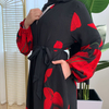 Middle Eastern Arab Print Lantern Sleeve Cardigan Muslim Modest Open Abaya