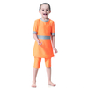 Kids Cuff Waist And Neckline Color Stitching Design Three-Piece Islamic Muslim Swimsuit Swimwear