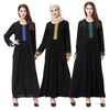 Arabian Dubai Comfortable Round Neck Applique Muslim Islamic Women Abaya Dresses Clothing