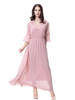 Turkey Design V-Neck Double Chiffon High Elastic Long Sleeves Muslim Islamic Women Abaya Dress Clothing