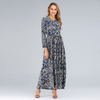 Modest Plus Size Retro Printed Dress Bohemian Muslim Islamic Abaya Maxi Dress