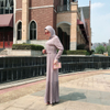 Excellent Pleated High Quality Simple Design Fashion Shirt Collar Muslim Dresses Women