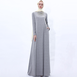 2021 Knitting Maxi Dress with Fringe Diamond Muslim Female Modest Abaya