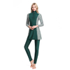 Conservative Swimsuit Three-piece Suit, Customizable Zippered Hooded Tight-fitting Swimsuit