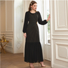 Ruffle Latern Sleeve Beading Modest Muslim Maxi Dress Abaya