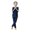 Girls Kids Traditional Fashion Monochrome Line Stitching Design Muslim Islamic Swimsuit Swimwear