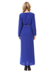 Black V-Neck Applique Breathable Long Sleeve Solid Muslim Islamic Women Abaya Dress Clothing