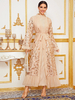 Lace Leaf Embroidery Modest Muslim Islamic Open Abaya Kimono Cardigan For Ladies