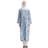 Embroidered Long Sleeve Cotton Floral Muslim 2 Piece Sets Islamic Women Clothing Baju Kurung