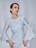 SIPO Latest Design Malaysia Baju Kurung Ruffle Sleeves Musilim Dress French Lace on The Bodice Baju Kurung Modern