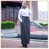 Modern Modest Fashion Stripe New Muslim Lady Latest Design Sheath Dress Skirt