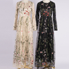 Embroidery Loose Islamic Modest Muslim Women Maxi Dresses Casual Clothing Abaya