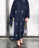  Pearl Navy Open Cardigan Robe Modest Muslimah Dubai Maxi Dresses Islamic Women's Abaya