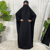 Hot Sale in The Middle East Big Solid Color Fashion Bat Sleeve Robe Plus Size Muslim Dress