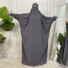 Hot Sale in The Middle East Big Solid Color Fashion Bat Sleeve Robe Plus Size Muslim Dress