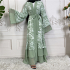European And American Fashion Muslim Cardigan Hot Style Middle East Printing Stitching Abaya