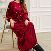 Red Velvet New Design Arabic Modest Fashion Islamic Dress Robe Muslim Maxi Dresses Abaya