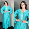  Mint abaya Modest Cotton Maxi Women Print Borka Vêtements Islamic Clothing Muslim Dress Embroidery Dubai Kimono Abaya