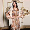  Dubai Islamic Clothing Embroidery Vêtements Women Open Fabric Borka Modest Muslim Dress Kimono Abaya