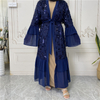AliExpress Amazon Hot Sale New Sequined Chiffon Trumpet Sleeve Muslim Cardigan