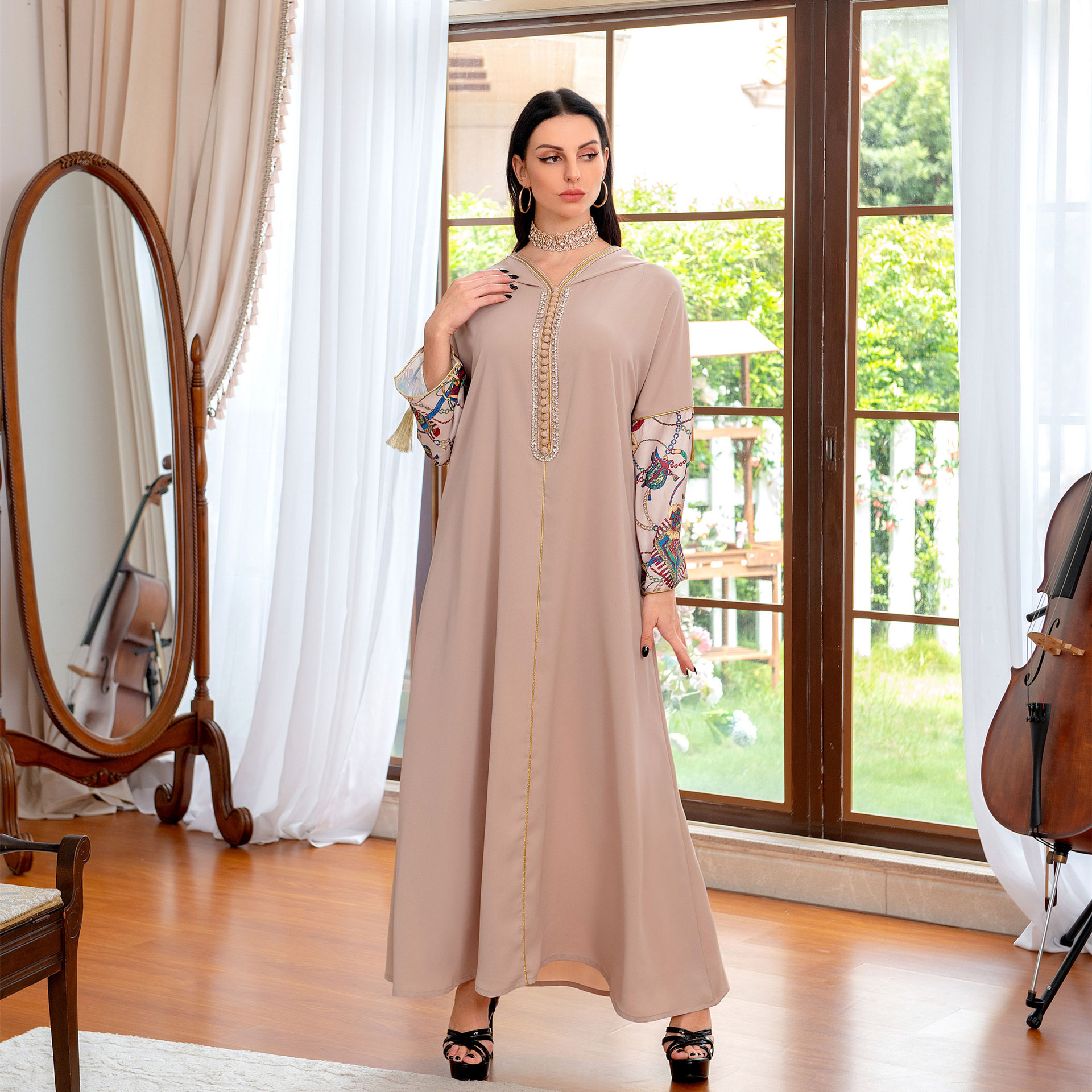  Vetement Femme Robe Femme Musulman Kimono Prayer Clothes Modest Women Turkish Kebaya Maleisie Dubai Islamic Clothing Maxi Dress Open Abaya