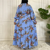 2022 cross-border fashion printed elegant long skirt Malaysia Turkey base dress outer wear