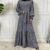 2022 new fashion polka dot big swing lace muslim dress