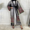 Foreign Trade Hot Style Fashion Women's Cardigan Embroidered Net Yarn Robe Dress