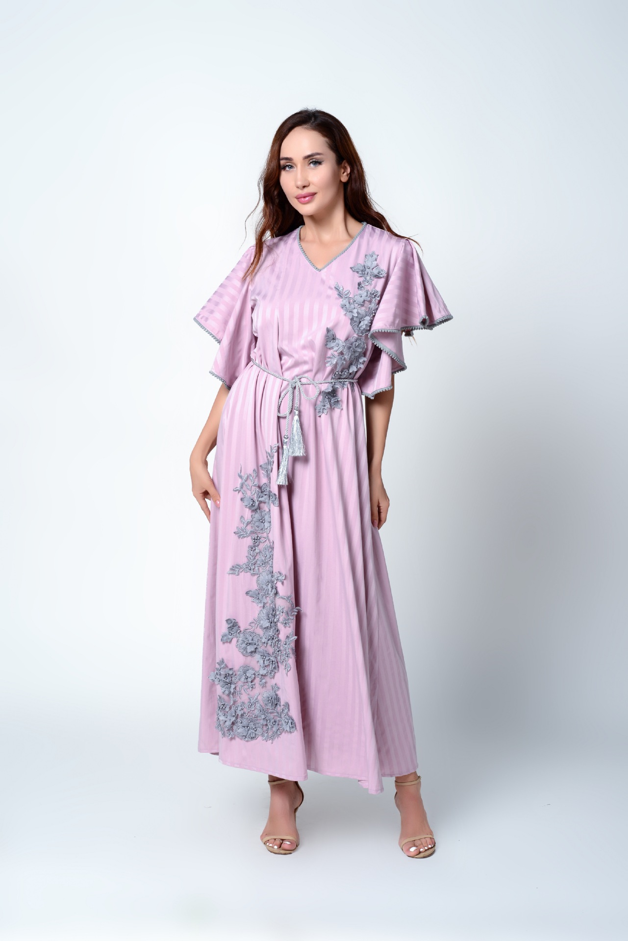  Embroidery Modest Kaftan Islamic Clothing Fabric Kimono Dubai Open Muslim Maxi Dress Wholesale Borka Fashion Abaya