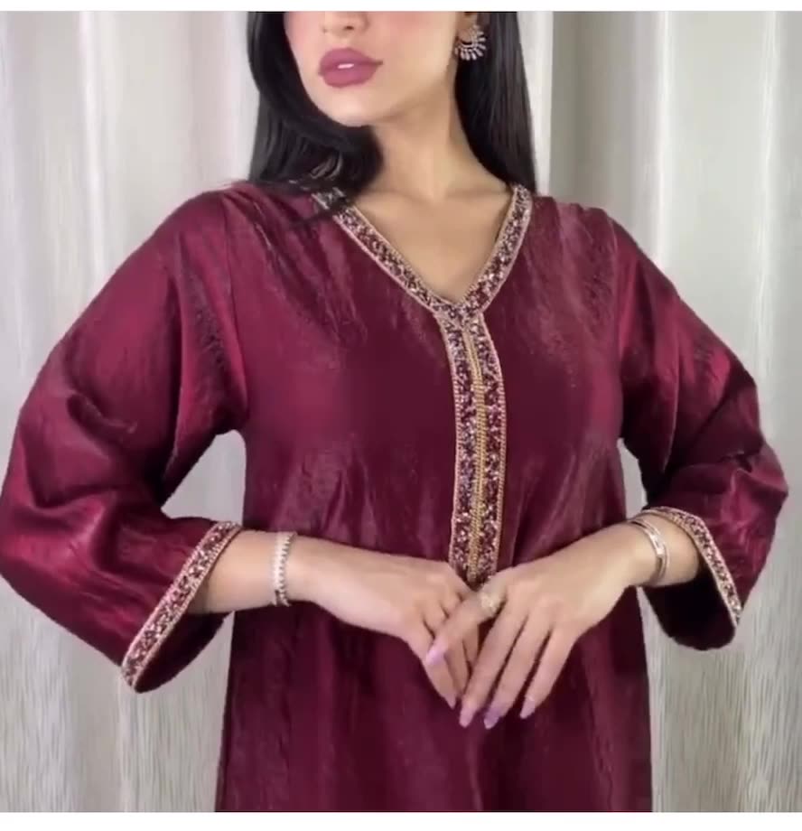  Kaftan Islamic Clothing Muslim Dress Open Kimono Borka Fabric Dubai Fashion Wholesale Modest Embroidery Abaya