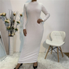 2022 European And American Fashion Foreign Trade Base Stretch Shirt Simple Slim Women's Dress
