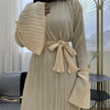 2022 European And American Fashion Muslim Women's Crepe Loose Flared Sleeve Round Neck Dress Long Skirt