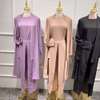 Modest Fashion Three-piece Baju Casual New Design Dubai Middle East Muslim Lady Blouse Set