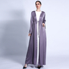 Ramadan New Style Cardigan with Hot Sleeves And Retro Waist Drawstring Muslim Robe for Cross-border