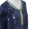 Factory Wholesale Middle East Dubai Dress Embroidery Ethnic Style Ladies Robe Muslim Blue Long Skirt