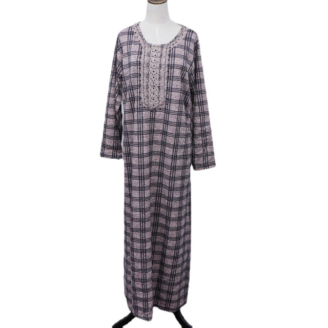 Muslim Style French Velvet Long Dress Fashion Casual Ladies Long Dress Arab Women's Clothing