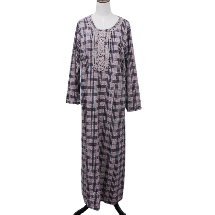 Muslim Style French Velvet Long Dress Fashion Casual Ladies Long Dress Arab Women's Clothing