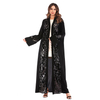 Middle East Foreign Trade Plus Size Muslim Sequin Stitching Cardigan Robe Women European And American Fashion Nida Long Skirt