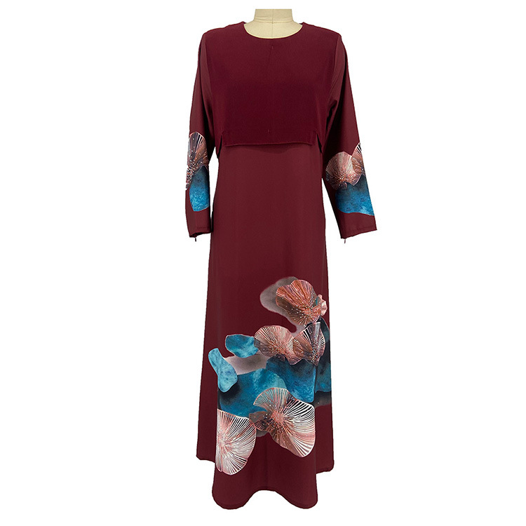  2022 Muslim Thobe Caftan Kaftan Jalabiya Burka Dubai Islamic Clothing Jilbab Dubai Turkish Prayer Women Maxi Dress Abaya