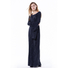 European And American Fashion Loose Elastic Trumpet Sleeve Long Round Neck Dress Women